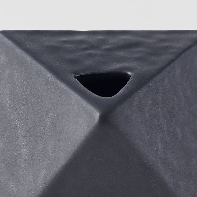 Vase Triangular 130ml Matte Black Glaze - Image 2
