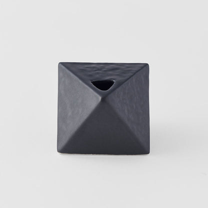 Vase Triangular 130ml Matte Black Glaze - Image 3