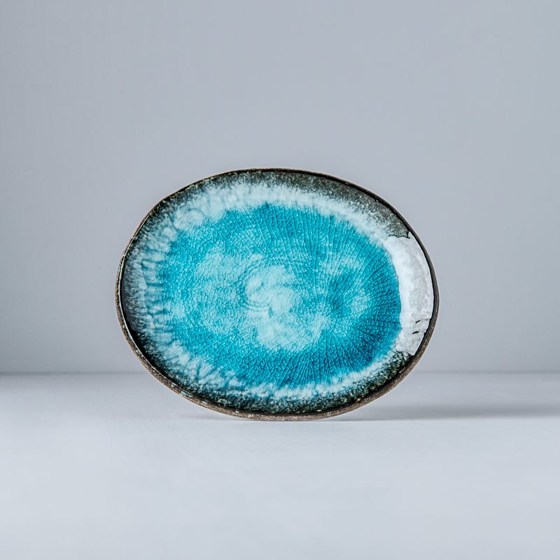 Plate Oval 18cm Sky Blue Glaze - Image 2