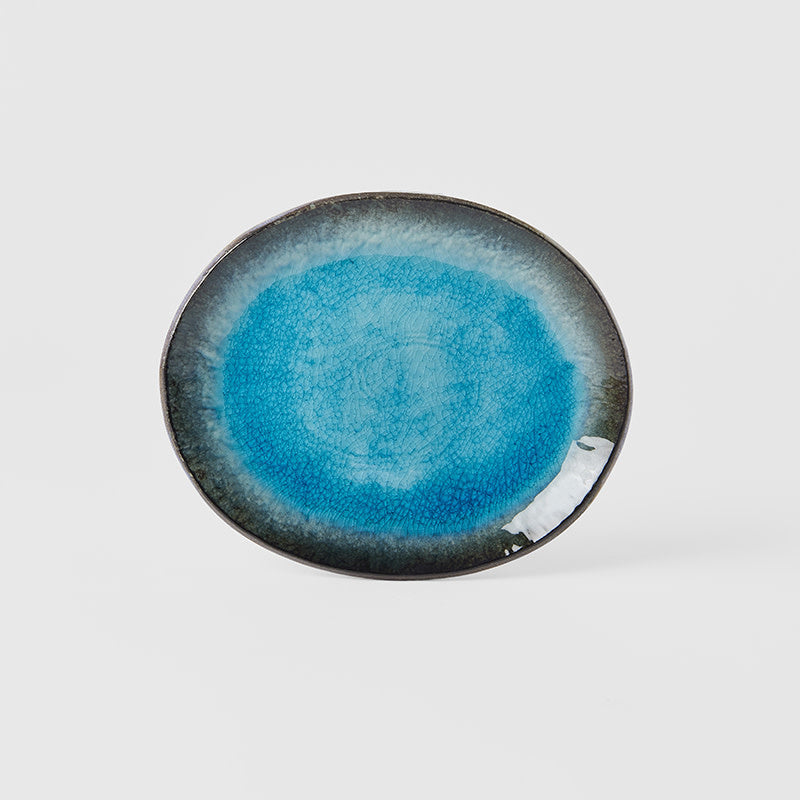 Plate Oval 18cm Sky Blue Glaze - Image 5
