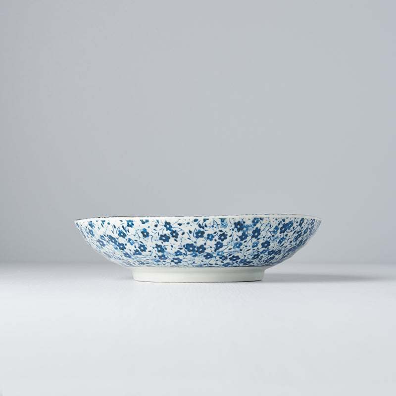 Pasta Bowl 21cm Blue Daisy Glaze - Image 4