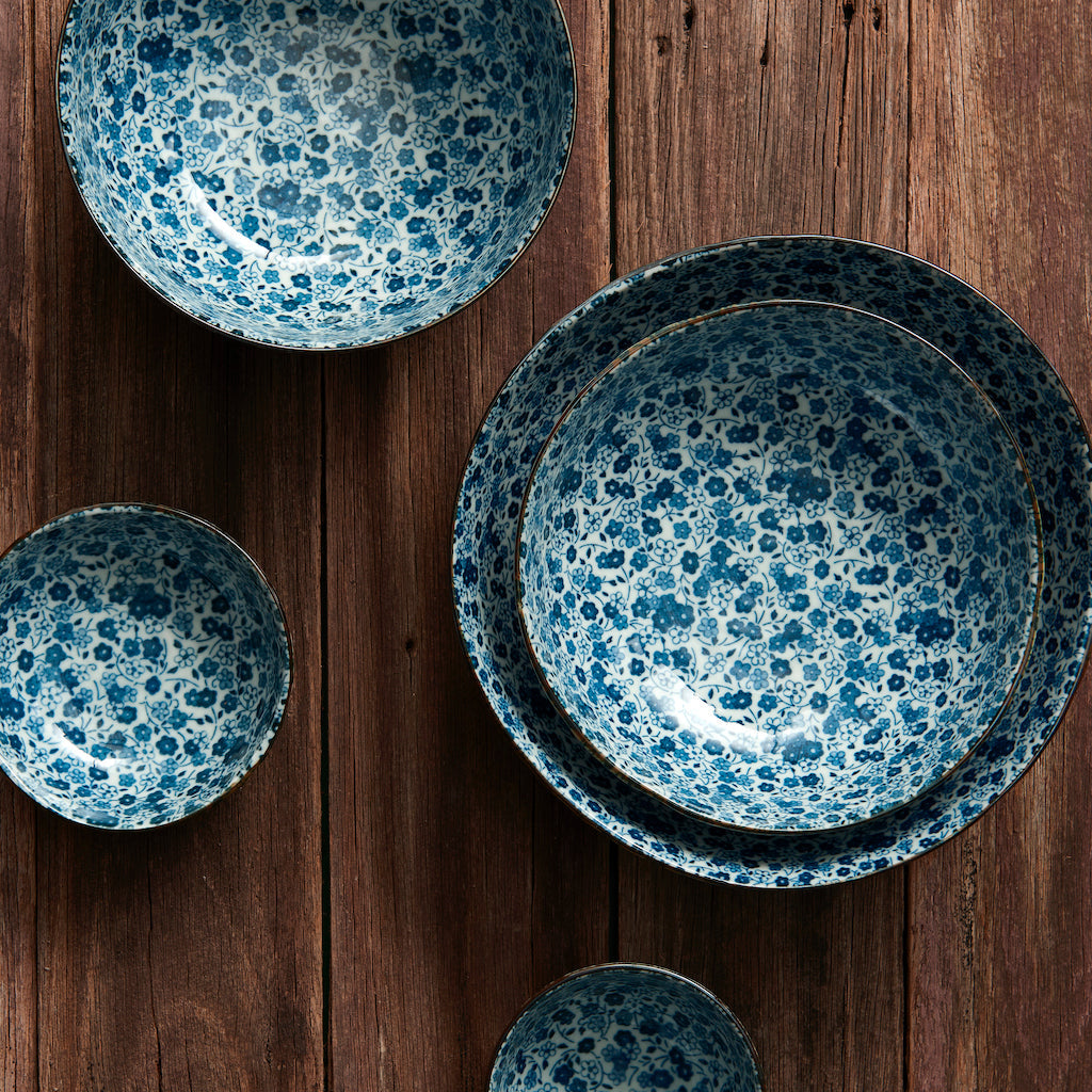 Pasta Bowl 21cm Blue Daisy Glaze - Image 5