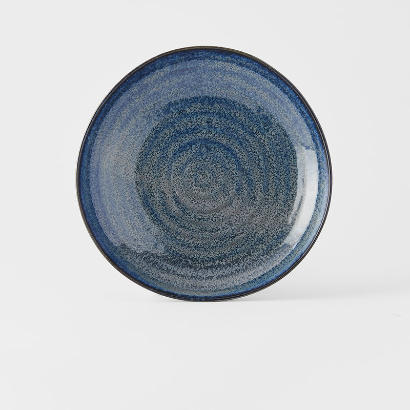 Dinner Plate Organic Shape 23cm Kanso Indigo Blue Glaze - Image 4