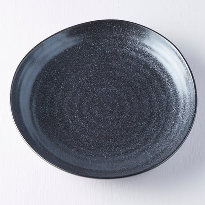 Dinner Plate Organic Shape 23cm Kanso Matt Black Glaze - Image 3