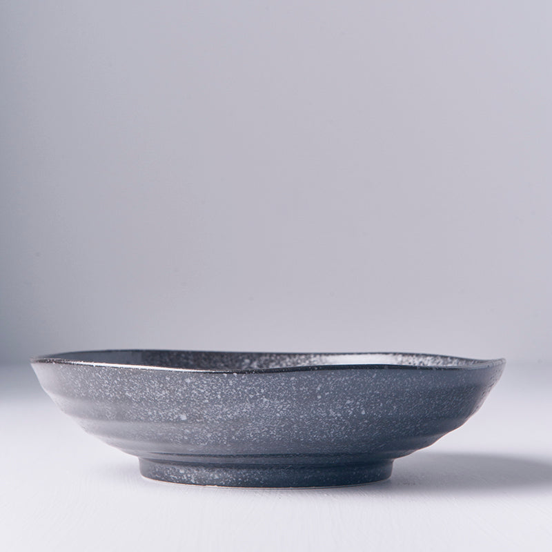 Pasta Bowl Organic Shape 21 cm Kanso Matte Black Glaze - Image 4