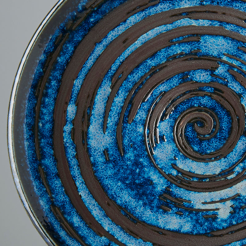 Tapas Plate 17cm Copper Swirl Glaze - Image 2