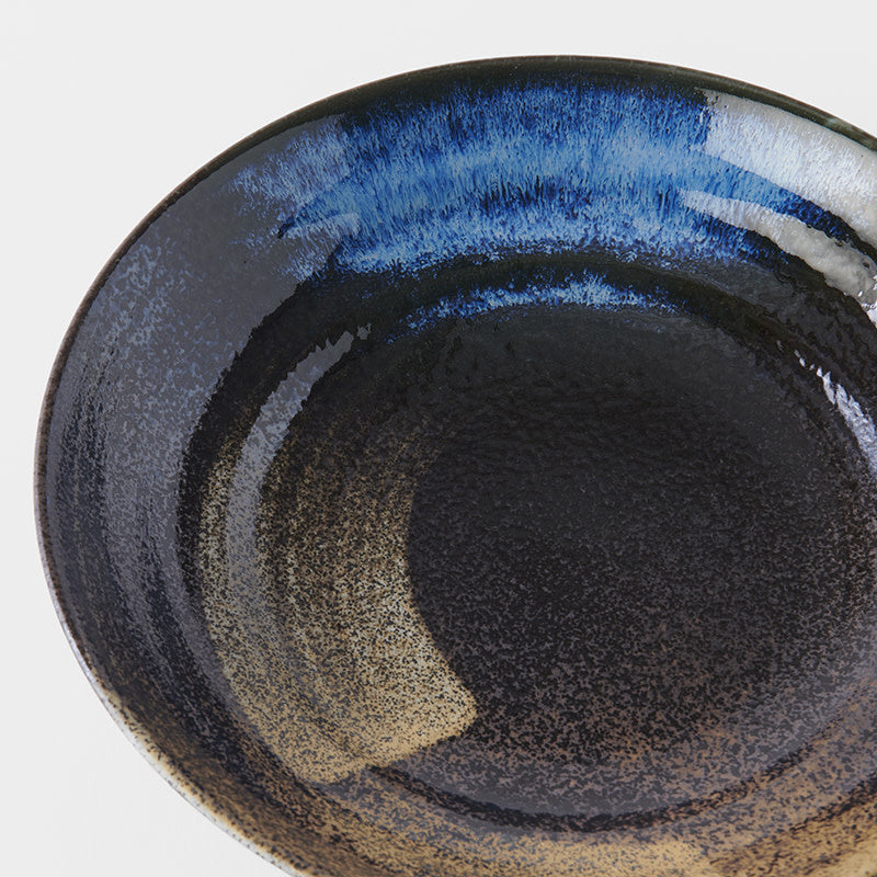 Pasta Bowl Flat 23cm Gold Brushstroke Glaze - Image 2