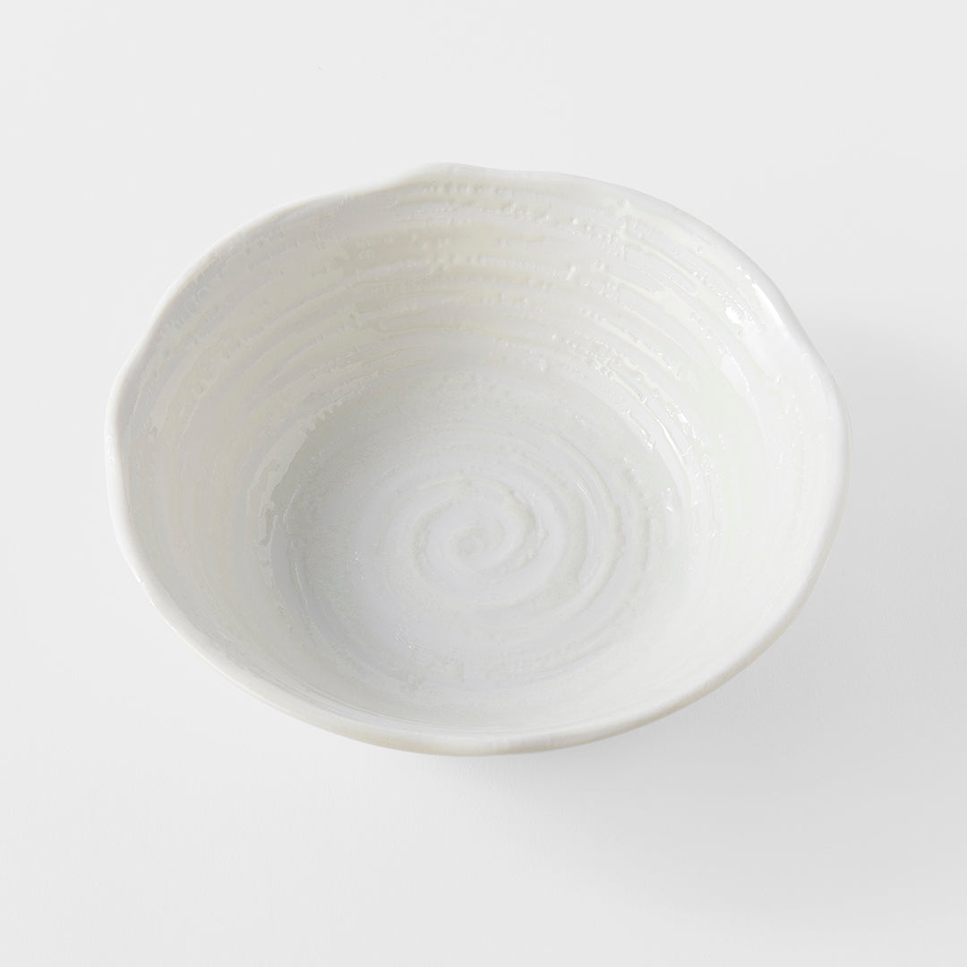 Bowl 15.5cm White Spiral Glaze - Image 3