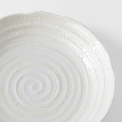 Pasta Bowl 22cm White Spiral Glaze - Image 2