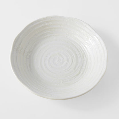Bowl 23.5cm White Spiral Glaze - Image 5