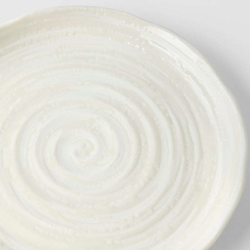 Side Plate 21.5cm White Spiral Glaze - Image 2