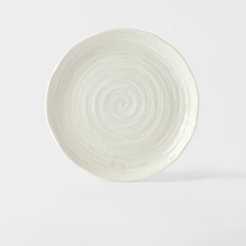 Side Plate 21.5cm White Spiral Glaze - Image 3