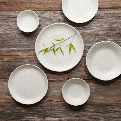 Side Plate 21.5cm White Spiral Glaze - Image 5