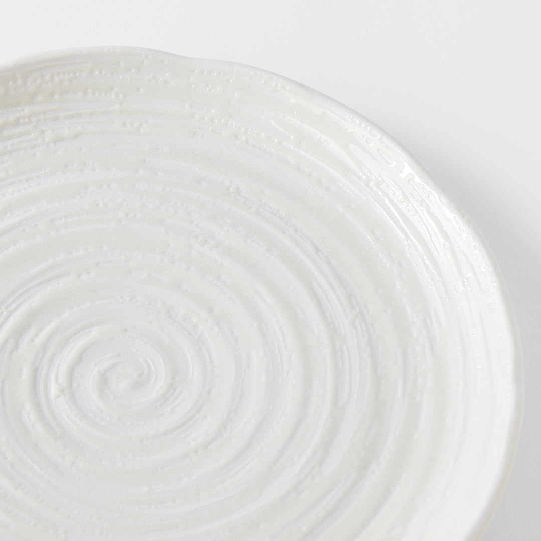 Dinner Plate 29.5cm White Spiral Glaze - Image 2