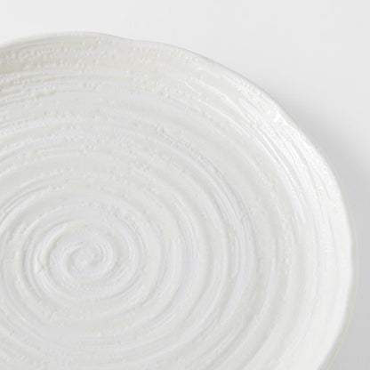 Dinner Plate 29.5cm White Spiral Glaze - Image 4