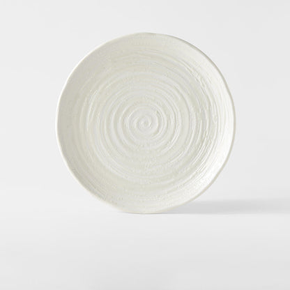 Dinner Plate 29.5cm White Spiral Glaze - Image 5