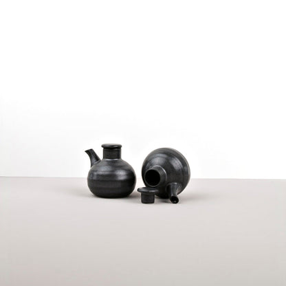 Soy Pot Minoyaki Porcelain 110ml Matte Black Glaze - Image 4