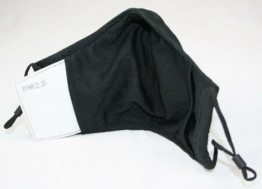 Adult Face Mask w/ Breathing Valve & 2 Filters Black - Made in Vietnam - Image 2