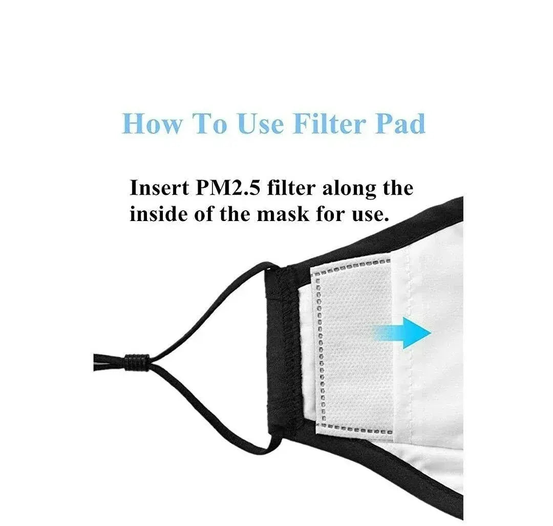 Adult Face Mask w/ Breathing Valve & 2 Filters Black - Made in Vietnam - Image 3