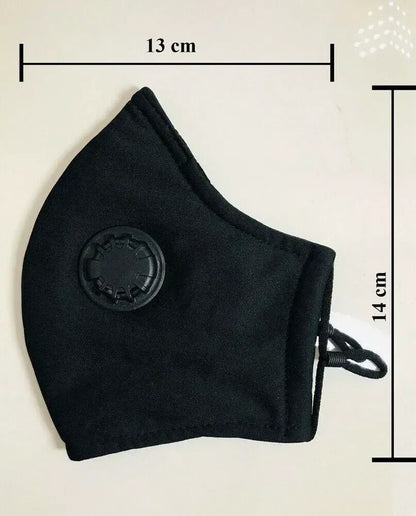 Adult Face Mask w/ Breathing Valve & 2 Filters Black - Made in Vietnam - Image 4