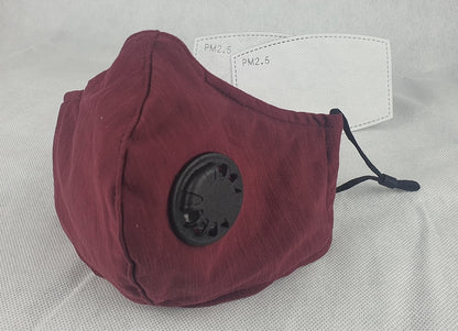 Face Mask Reusable Cotton Cloth Fabric Perfect Fit Adjustable Burgundy - Image 4