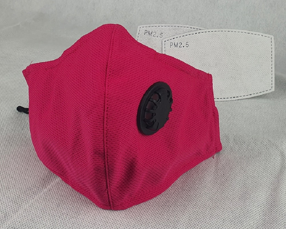 Face Mask Reusable Cotton Cloth Fabric w 2 Pm2.5 Perfect Fit Adjustable Pink