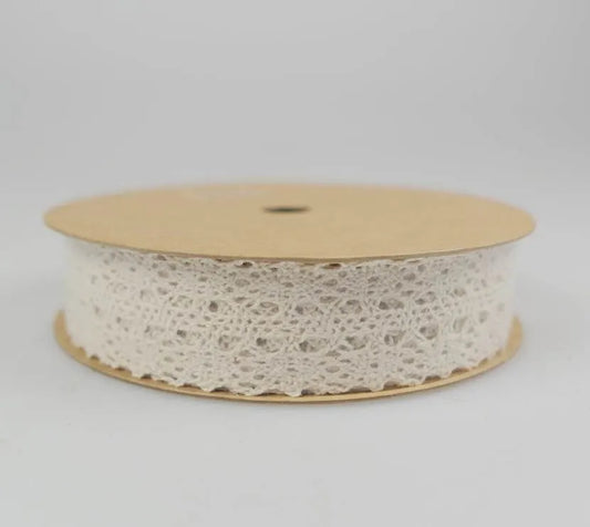 bulk 48 3m Cotton Lace Ribbon 28mm w Assort Display Box
