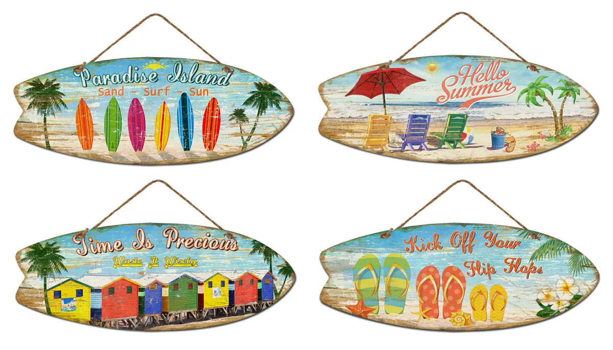 bulk 8 Beachtime Wall Hanging Deco Assort 78cm