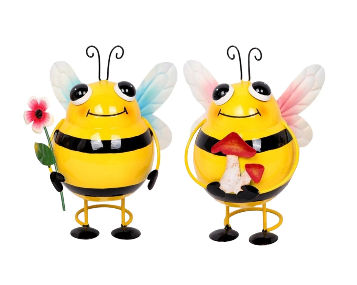 Set 2 Metal Bee Decor Assort 21cm