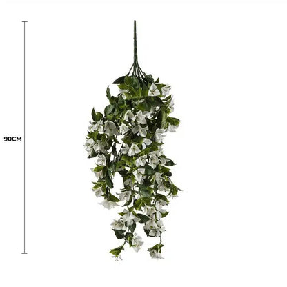 Hanging White Artificial Bougainvillea Plant UV Resistant 90cm