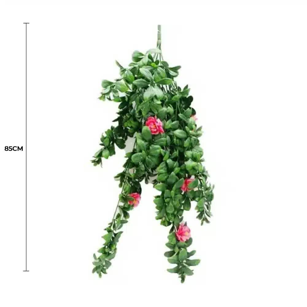 Hanging Pink Rose Stem UV Resistant 85cm - Image 3