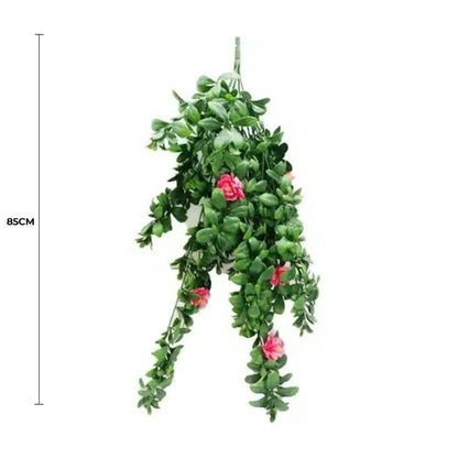 Hanging Pink Rose Stem UV Resistant 85cm - Image 3