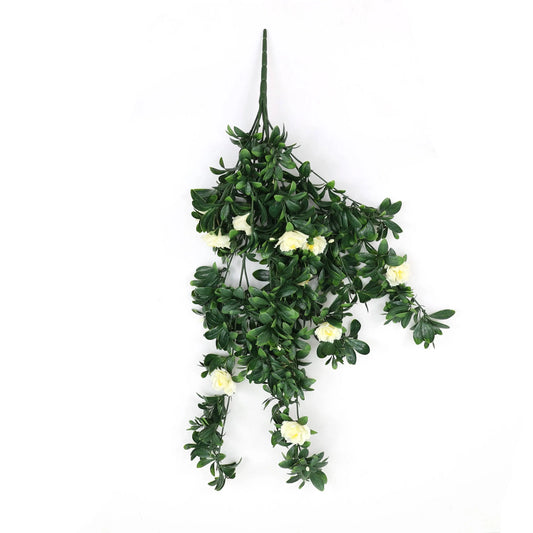Hanging White Rose Stem UV Resistant 85cm - Image 3