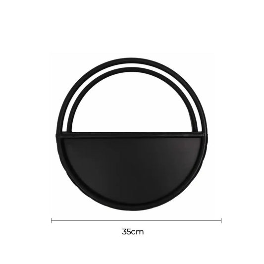 Premium Floating Half Moon / Semi Circle Metal Wall Planter | Onyx Black 35cm - Image 2