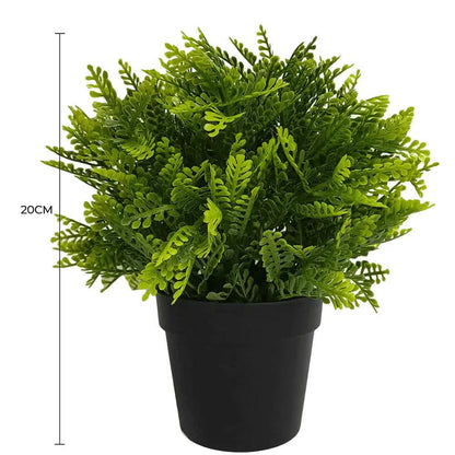 Small Potted Artificial Mimosa Fern UV Resistant 20cm - Image 2