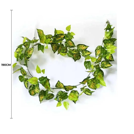 Mixed Yellow and Red Pothos Garland 190cm - Image 2