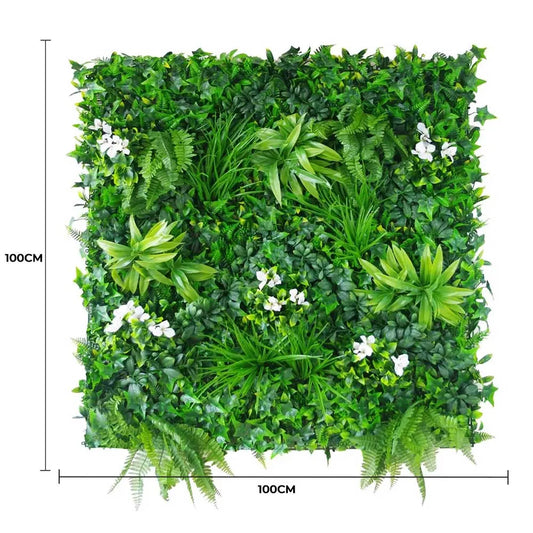 Luxury Snowy White Vertical Garden / Green Wall UV Resistant 100cm x 100cm - Image 2
