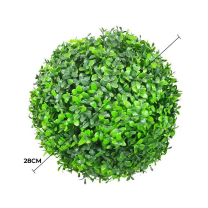 Medium Green Leaf Buxus Topiary Ball UV Resistant 28cm - Image 2