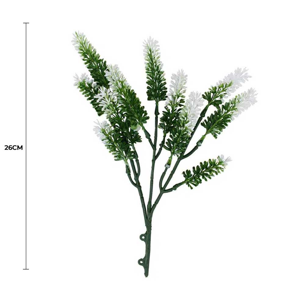 Small White Artificial Lavender Stem UV Resistant 26cm - Image 2