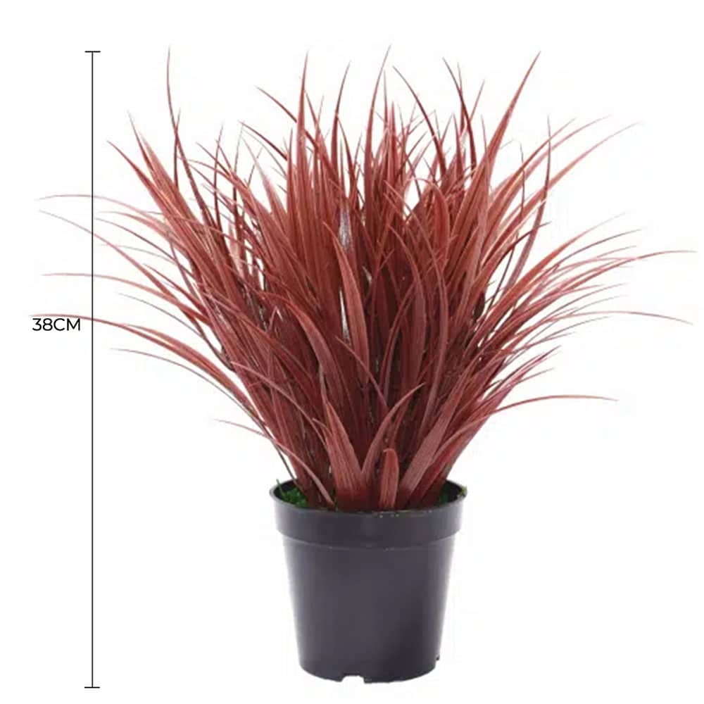 Artificial Ornamental Potted Dense Burgundy Grass UV Resistant 38cm - Image 2