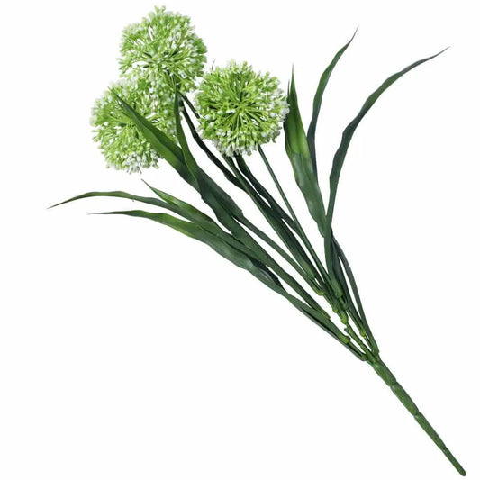 Lush Flowering White Hydrangea Stem 35cm UV Resistant - Image 3