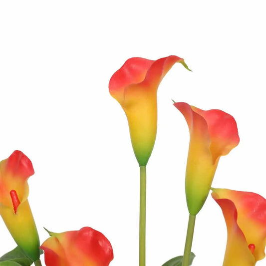 Artificial Flowering White & Orange Peace Lily / Calla Lily Plant 50cm - Image 3
