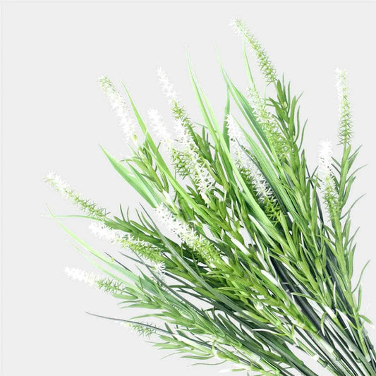 Long Artificial Lavender Stem (White) 50cm UV Resistant - Image 5