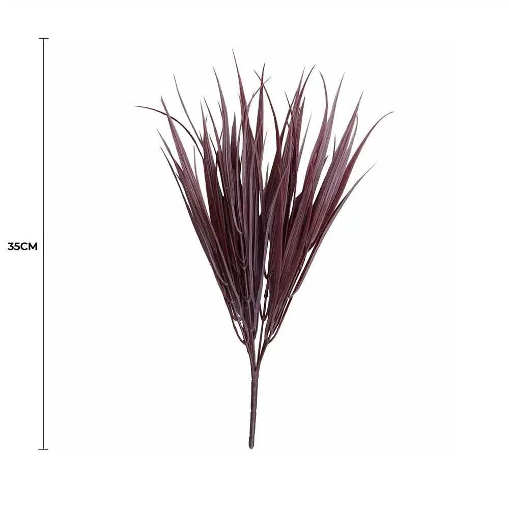 Dark Red Artificial Grass Stem 35cm Long UV Resistant - Image 2