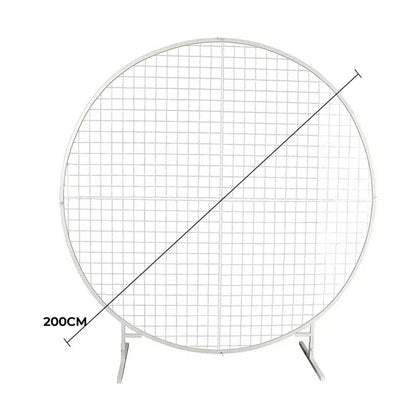Sturdy Circular Flower Wall / Event Stand 200cm Diameter (White Frame) - Image 2
