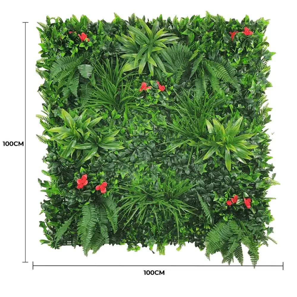 Elegant Red Rose Vertical Garden / Green Wall UV Resistant 100cm x 100cm - Image 2