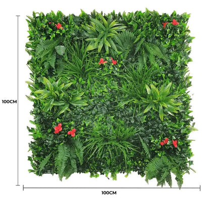 Elegant Red Rose Vertical Garden / Green Wall UV Resistant 100cm x 100cm - Image 2
