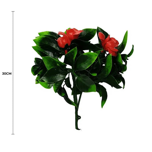 Flowering Red Rose Stem UV Resistant 30cm - Image 2