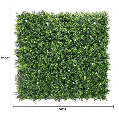 Luxury Flowering Artificial Buxus Hedge Panel UV Resistant Sample - Image 2