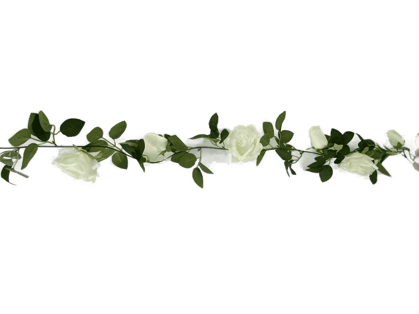 Flowering White Artificial Rose Garland 190cm - Image 3